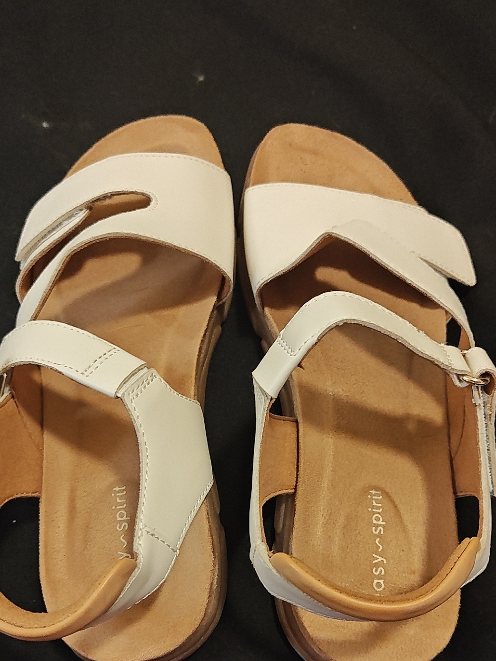 Easy Spirit White Adjustable Strap Comfort Sandals